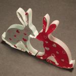 Love Heart Glass Hare Pair ..