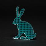 Turquoise Harlequin Hare Gl..